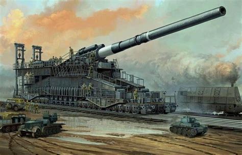 Feb 24, 2022 · Schwerer Gustav was the heaviest mobile artillery piece ever built and the largest caliber rifled weapon to ever be fired in battle. It weighed almost 1350 tons and could fire 7-ton projectiles up to a distance of 47 kilometers. Initially designed to be used against the French Maginot Line, the gun was not operational until late 1941. 